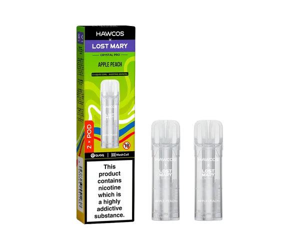 Apple Peach Lost Mary x Hawcos Crystal Pro Prefilled Pods