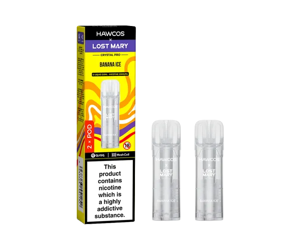 Banana Ice Lost Mary x Hawcos Crystal Pro Prefilled Pods