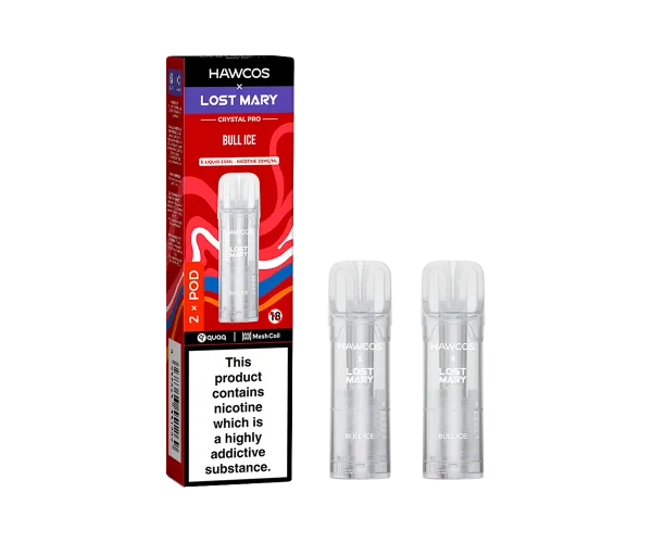 Bull Ice Lost Mary x Hawcos Crystal Pro Prefilled Pods