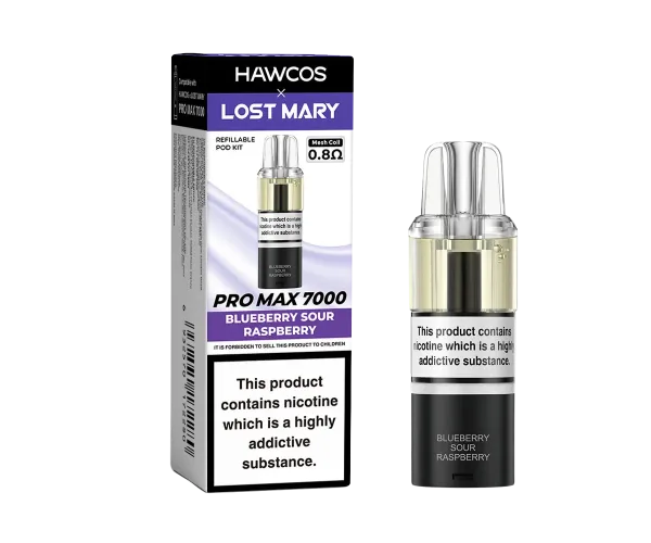 Blueberry Sour Raspberry Lost Mary X Hawcos PRO MAX 7000 PODs