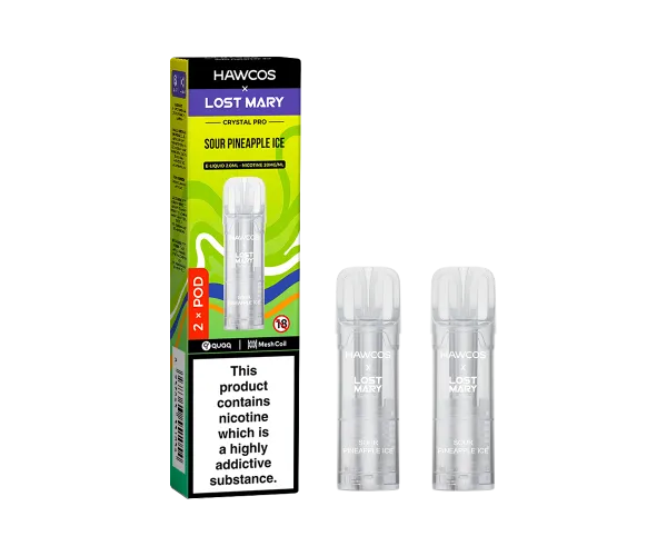 Sour Pineapple ice Lost Mary x Hawcos Crystal Pro Prefilled Pods